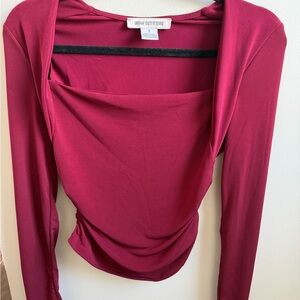 Urban Outfitters Deep Red Drape Blouse